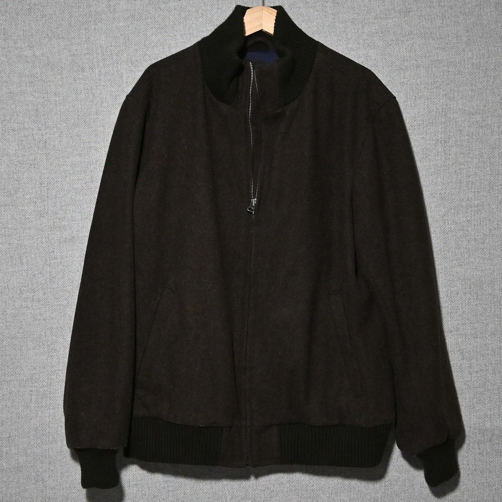 Gap Bomber Jacket Mens Wool Blend Plaid Lined Full Zip XL Brown India